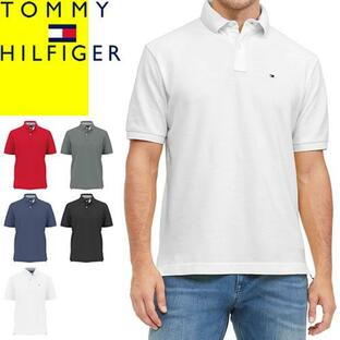 トミーヒルフィガー TOMMY HILFIGER ポロシャツ メンズ 半袖 ゴルフ 鹿の子 綿 コットン ワンポイント 刺繍 無地 大きいサイズ ブランド 白 黒 ホワイトの画像