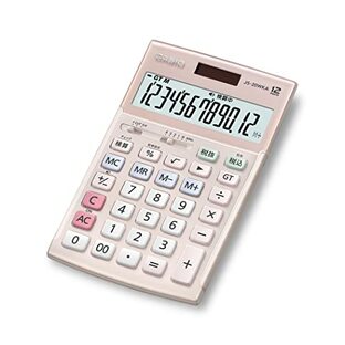 CASIO(カシオ) 本格実務電卓 12桁 検算機能 ジャストタイプ ピンク JS-20WKA-PK-N グリーン購入法適合 エコマーク認定の画像