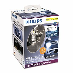 フィリップス ヘッドライト LED H4 6200K 12V 16W エクストリームアルティノン +100% 車検対応 3年保証 2個入り PHILIPS X-tremeUltinon 12902LPX2の画像