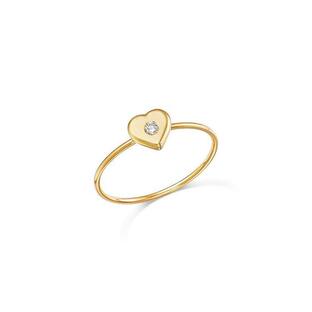 ゾイチッコ レディース リング アクセサリー 14K Yellow Gold Feel the Love Diamond Heart Ringの画像