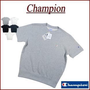 Champion チャンピオン ベーシック USAコットン ワンポイント刺繍 半袖 無地 スウェットシャツ C3-X013の画像