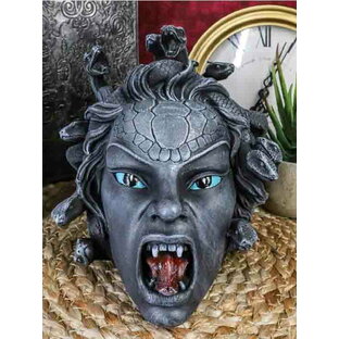 ギリシャ神話 ゴルゴンの呪いで切断されたメデューサの頭部置物 彫像 石化視線の蛇髪の悪魔女神の彫刻プレゼント 贈り物 輸入品の画像