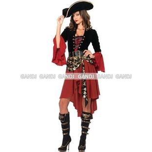ハロウィン コスプレ 衣装/赤×黒 海賊 コスチューム /Yapy7805の画像