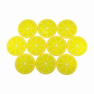 コースター シリコン レモン 10枚セット フルーツ 約8.5cm ラバー 滑り止め加工 おしゃれ TW-131 メール便OKの画像
