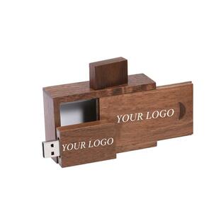Custom Wooden USB Flash Drive, Personalize Your Logo Wood USB wi 並行輸入品の画像