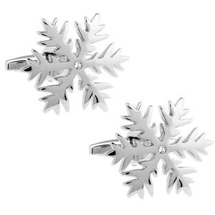snow クリスタル スノーフレイク 雪の結晶 カフス カフスボタン カフリンクス n00962の画像