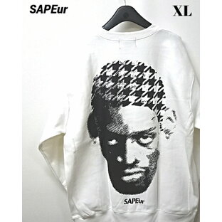 XL【SAPEur 23ss HOUNDS TOOTH HEAD CREWSWEAT White サプール クルーネックスウェット 千鳥格子 SAPEur ロッドマン スウェット ホワイト 2023ss】の画像