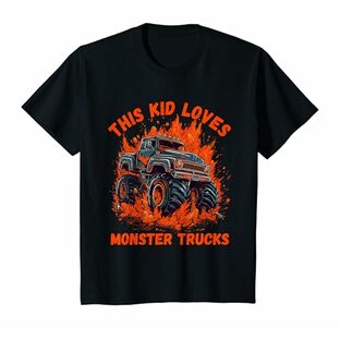 キッズ この子供はモンスタートラックが大好き | ファニーボーイガール Tシャツの画像
