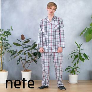 nete（ネテ）メンズ パジャマ ブロード ビッグチェック柄 綿100％ 日本製 お洒落で着心地の良い 老舗パジャマ屋が作るパジャマの画像