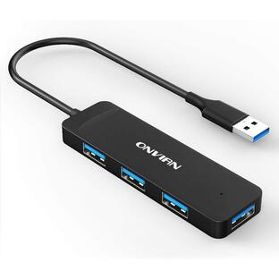 Onvian 4-Port USB 3.0 Hub Ultra Slim Portable USB Data Hub Split 並行輸入の画像