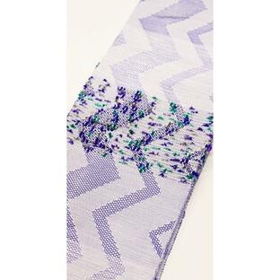 半幅帯 着物 日本製 米沢織 綿 コットン オールシーズン 4.35m 16cm幅 紫 パープルの画像