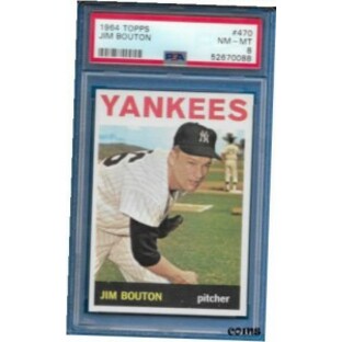 【品質保証書付】 トレーディングカード 1964 Topps Jim Bouton Card #470 New York Yankees NM-MT PSA 8の画像