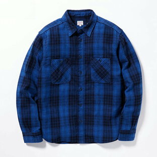 桃太郎ジーンズ ジャケット 岡山 ジーンズ MOMOTARO JEANS MXLS1001 ORIGINAL INDIGO TWILL CHECK SHIRTの画像