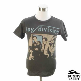 デザインTシャツ BUNNY RABBIT Joy Division ジョイ・ディヴィジョン ビンテージ風 ロック ポスト・パンク バンド フェス 黒 ブラックの画像