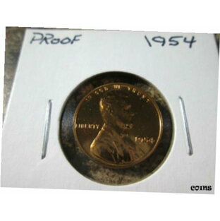 【極美品/品質保証書付】 アンティークコイン コイン 金貨 銀貨 [送料無料] 1954 LINCOLN CENT PROOF TW7の画像