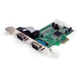 StarTech.com RS232Cシリアルアダプターカード/PCI Express/2ポート/16550 UART/標準プロファイル(ロープロファイルブラケット付属)/Windows & Linux/シリアル拡張カード 1個の画像