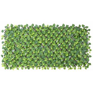 [山善] グリーンフェンス 90×180㎝ 簡単設置 簡単固定 軽量 水やり不要 室内 庭 人工観葉植物 おしゃれ グリーンカーテン リーフデコレーション エクスパンドライト EXL-90180LG ライトグリーンの画像
