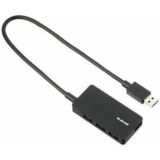 エレコム USB3.0 ハブ 4ポート ACアダプタ付 ブラック U3HS-A420SBKの画像