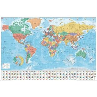 トライエックス ポスター 世界地図 61×91.5cm PP-34739の画像