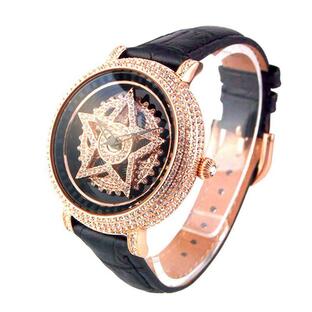アンコキーヌ ミニ スターゴールド本体ベルト：ブラック1214-0202 腕時計 グルグル時計 ぐるぐる時計の画像