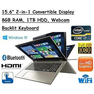2 in 1 PC Newest High Performance Toshiba Satellite Truelife 15.6" P55W FHD(1920x1080) Convertible 2-in-1 TouchScreen Laptop, Intel i7-6500U, 8GBの画像