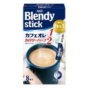 AGF ブレンディスティック カフェオレ カロリーハーフ 8本 ×6箱 【 スティックコーヒー 】 【 粉末 】 【 糖質オフ 】の画像