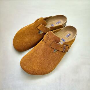 BIRKENSTOCK ビルケンシュトック BOSTON SFB ボストン ソフトフットベッド MINK ミンク 1009542 レギュラー幅 クロッグ スエード ブラウン メンズ 靴の画像