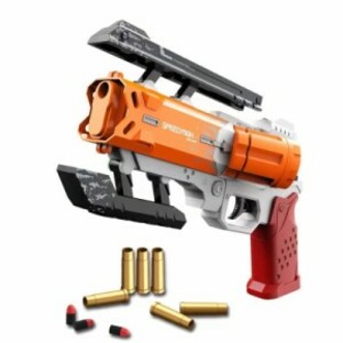 おもちゃ銃 スペースファイヤーフォックス トイモデルガン 振出式 単発式リボルバー ハンドガン風 スポンジ弾 ゲーム ギフトの画像