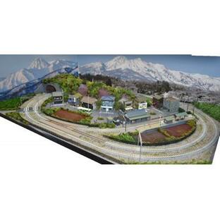 ふるさと納税 南箕輪村 Nゲージ鉄道模型ジオラマレイアウト 複線、引き込み駅 90cm×60cmの画像