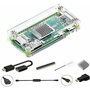 GeeekPi Raspberry Pi Zero 2 W ケース/Zero W ケース、Raspberry Pi Zero ヒートシンク、20Pin GPIO ヘッダー、OTG ケーブル、スイッチケーブル、HDMI アダプター、ドライバー付きの 7 in 1 ベーシック スターター キットの画像