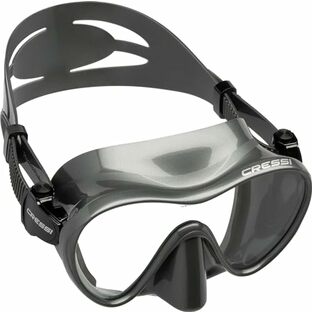 CRESSI スキューバ フリー ダイビング マスク [ F1 ] フレームレス 1眼レンズ 内容積小さめ シリコンスカート シルバー ZDN281051 【正規品】の画像