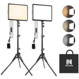NiceVeedi 2パック22W撮影用ライト LEDビデオライト 写真スタジオ撮影 2900-7000K三色調光可能な照明撮影ライトキット 152cm調節可能な三脚付き 持ち込みやすいの画像