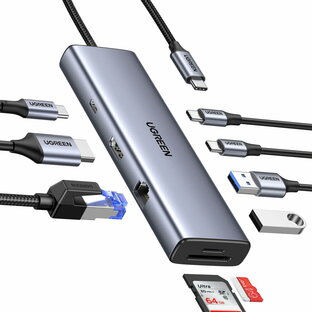 UGREEN Revodok USB Cハブ 9-IN-1 USB-A*2+USB-C*2USB3.0ハブ 4K 60Hz HDMIハブ Type-C PD100W 急速充電 USB-C 5Gbps高速転送 SD Micro SD/TFカードリーダー 付き タイプC アダプター MacBook air M1 M2 Pro Dell XPS HP などに対応の画像