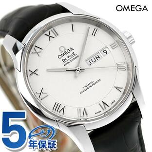 オメガ デビル アワービジョン 41mm 自動巻き 機械式 腕時計 ブランド メンズ 革ベルト OMEGA 433.13.41.22.02.001 シルバー ブラック 黒 スイス製 [92c24]の画像