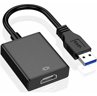 【最新型】 USB HDMI 変換 アダプタ USB HDMI ケーブル USB HDMI 変換コネクタ USB3.0 HDMI 変換 アダプタ 5Gbps高速伝送 1080P対応 音声出力 ディスプレイアダプルス(BLACK, HDMI)の画像