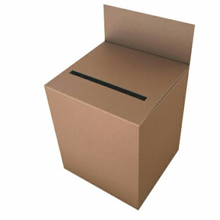 特大アンケートボックス ブラウンカラーダンボール (回収箱 応募箱 抽選箱 投票箱 キャンペーン BOXなど）の画像