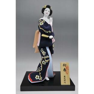 博多人形 【初 春】 青 最も売れている「女性物」！！様々な場面でご利用頂ける日本の人形です(人形ケース付)の画像