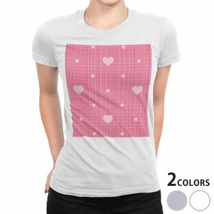 tシャツ レディース 半袖 ホワイト グレー 白 灰色 デザイン S M L XL Tシャツ ティーシャツ T shirt ハート 水玉 ピンク 002534の画像