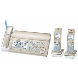 パナソニック デジタルコードレスFAX 子機2台付き 迷惑電話相談機能搭載 「温度・湿度アラーム」搭載 見てから印刷機能 シャンパンゴールド KX-PD750DW-Nの画像