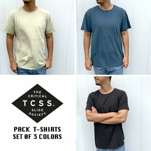【SALE】【あす楽】【TCSS(ティーシーエスエス)】パックTシャツ 無地Tシャツ 3枚セット【ブラック/ネイビー/ベージュ】 アメカジ サーフ 西海岸 TE1867の画像