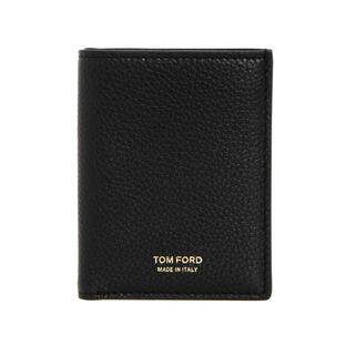 トムフォード TOM FORD 財布 メンズ 二つ折り財布 FOLDING CARD HOLDER W/CASH SLOT Y0279 LCL158G 1N001 BLACK/GOLDの画像