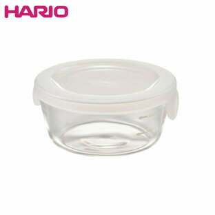 HARIO ハリオ 耐熱ガラス製保存容器・丸300 透明ホワイト セット SYTN-30-TWの画像