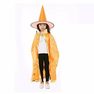 【期間限定2480円→1880円】ハロウィン 衣装 子供用 魔法使いの帽子とマント 魔法使い 帽子 マント コスチューム キッズ 魔女 悪魔 コスチュームの画像