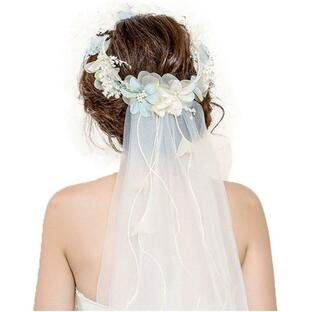 フェアリー エバー ネット糸 花冠 ヘッドバンド ブライダル 花かんむり花嫁花かんむり ウェディング ヘッドドレス 新婦人 婚の画像