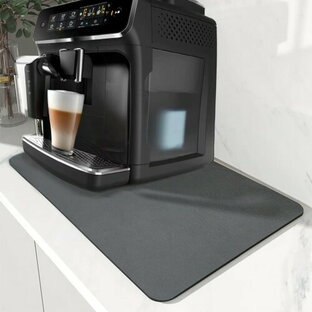 InnoStars コーヒーマット 超吸水速乾 コーヒーメーカーマット カウンタートップ用 - ゴム裏打ち コーヒーバーマット アクセサリー エスプレッソマシン下にフィット - ダークグレー, 40x30CMの画像