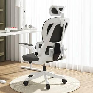 椅子 オフィスチェア リクライニングチェア 腰サポートバー メッシュ 通気性 無段階昇降 360度回転 チェアー デスクチェア 人間工学の画像