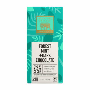 【送料無料】 フォレストミント +ダークチョコレート 72% ココア 85g エンデンジャードスピーシーズチョコレート お菓子 スナック【Endangered Species Chocolate】Forest Mint + Dark Chocolate, 72% Cocoa 3 ozの画像