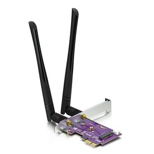 10Gtek PCIE X1-M.2/NGFF (A+Eキー) WiFi Bluetooth ワイヤレスモジュールアダプターカード デュアルバンの画像