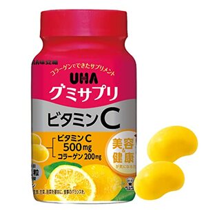 UHA グミサプリ ビタミンC 30日分 60粒 1日2粒 ボトルタイプ レモン味 2粒に500mgのビタミンC配合の画像