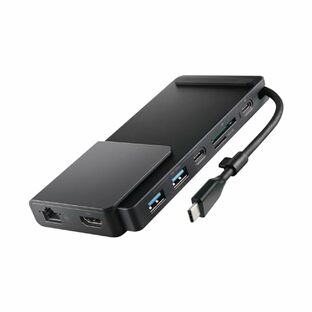 ロジテック USB Type-C ハブ ドッキングステーション 8-in-1 パワーステータスLED搭載 USB PD対応 74W USBA×2 4K60Hz HDMI×1 USB-C×2 LAN×1 SD＋microSDスロット iPad LHB-PMP8U3PSの画像